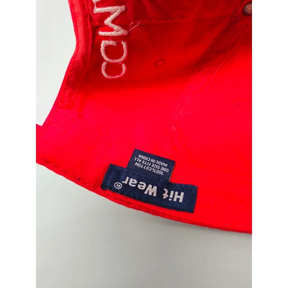 BAY Embroidered Hat Adjustable Strap‎ Back Cap 100% Cotton Red Baseball Hit Wear